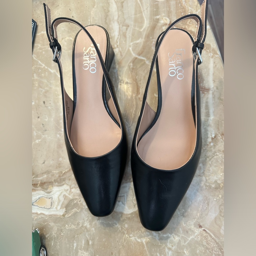 Franco Sarto Black Slingback Heels